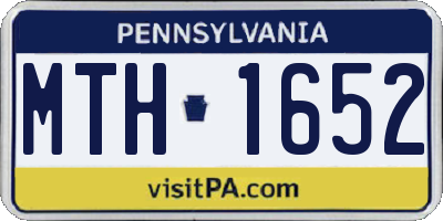 PA license plate MTH1652