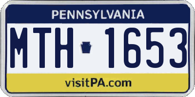 PA license plate MTH1653