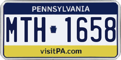 PA license plate MTH1658