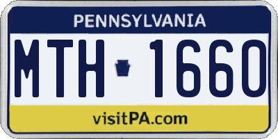 PA license plate MTH1660