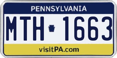 PA license plate MTH1663