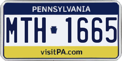 PA license plate MTH1665