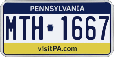 PA license plate MTH1667