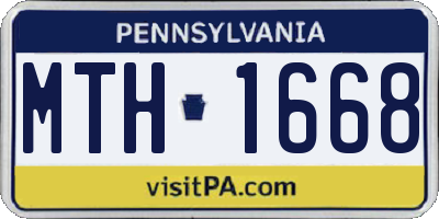 PA license plate MTH1668