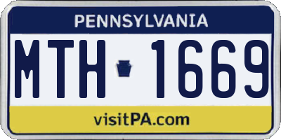 PA license plate MTH1669