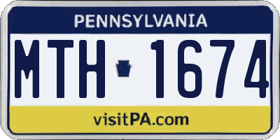 PA license plate MTH1674