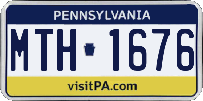 PA license plate MTH1676