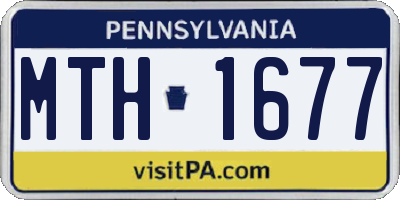 PA license plate MTH1677
