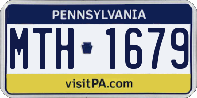 PA license plate MTH1679