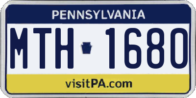 PA license plate MTH1680