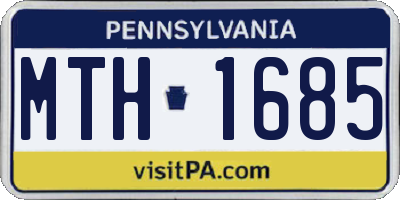 PA license plate MTH1685