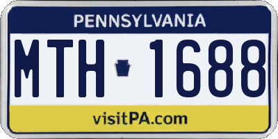 PA license plate MTH1688