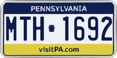 PA license plate MTH1692