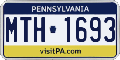 PA license plate MTH1693