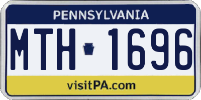 PA license plate MTH1696