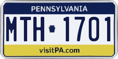 PA license plate MTH1701