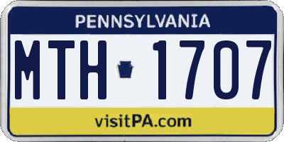 PA license plate MTH1707