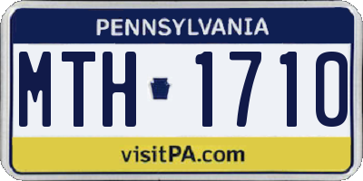 PA license plate MTH1710