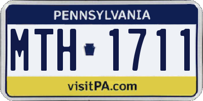 PA license plate MTH1711