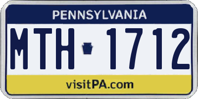 PA license plate MTH1712