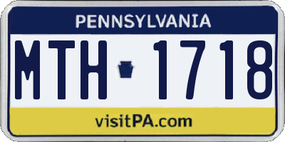 PA license plate MTH1718