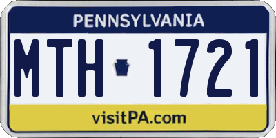 PA license plate MTH1721