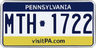 PA license plate MTH1722