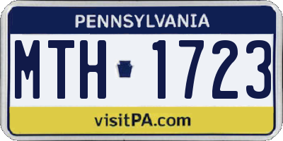 PA license plate MTH1723