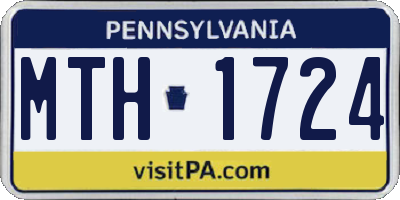 PA license plate MTH1724