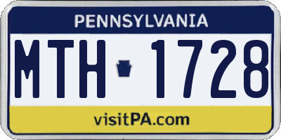 PA license plate MTH1728