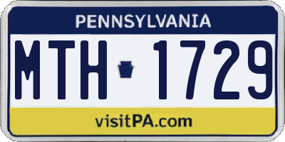 PA license plate MTH1729