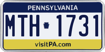 PA license plate MTH1731