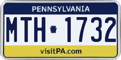 PA license plate MTH1732