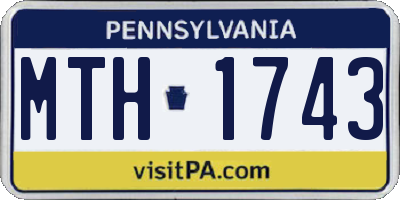 PA license plate MTH1743