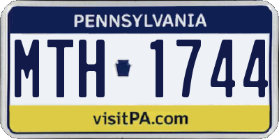 PA license plate MTH1744