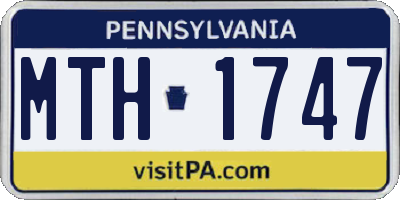 PA license plate MTH1747