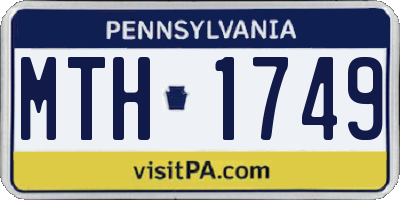 PA license plate MTH1749