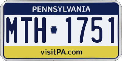 PA license plate MTH1751
