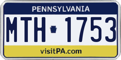 PA license plate MTH1753