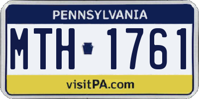 PA license plate MTH1761