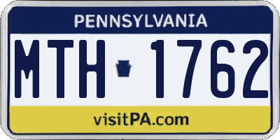 PA license plate MTH1762
