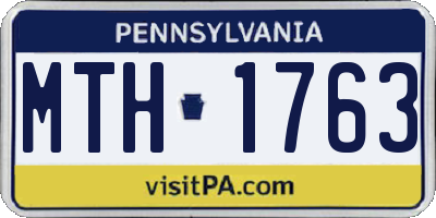 PA license plate MTH1763