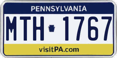 PA license plate MTH1767