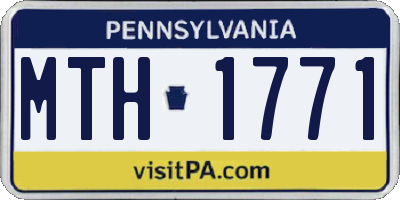 PA license plate MTH1771