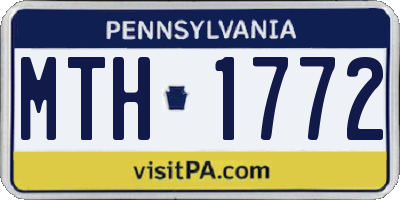 PA license plate MTH1772