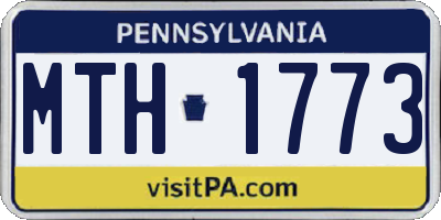 PA license plate MTH1773