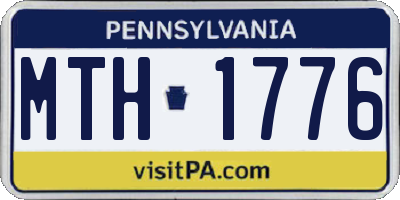PA license plate MTH1776