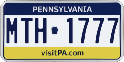 PA license plate MTH1777