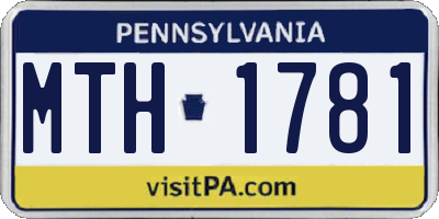 PA license plate MTH1781