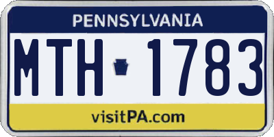 PA license plate MTH1783